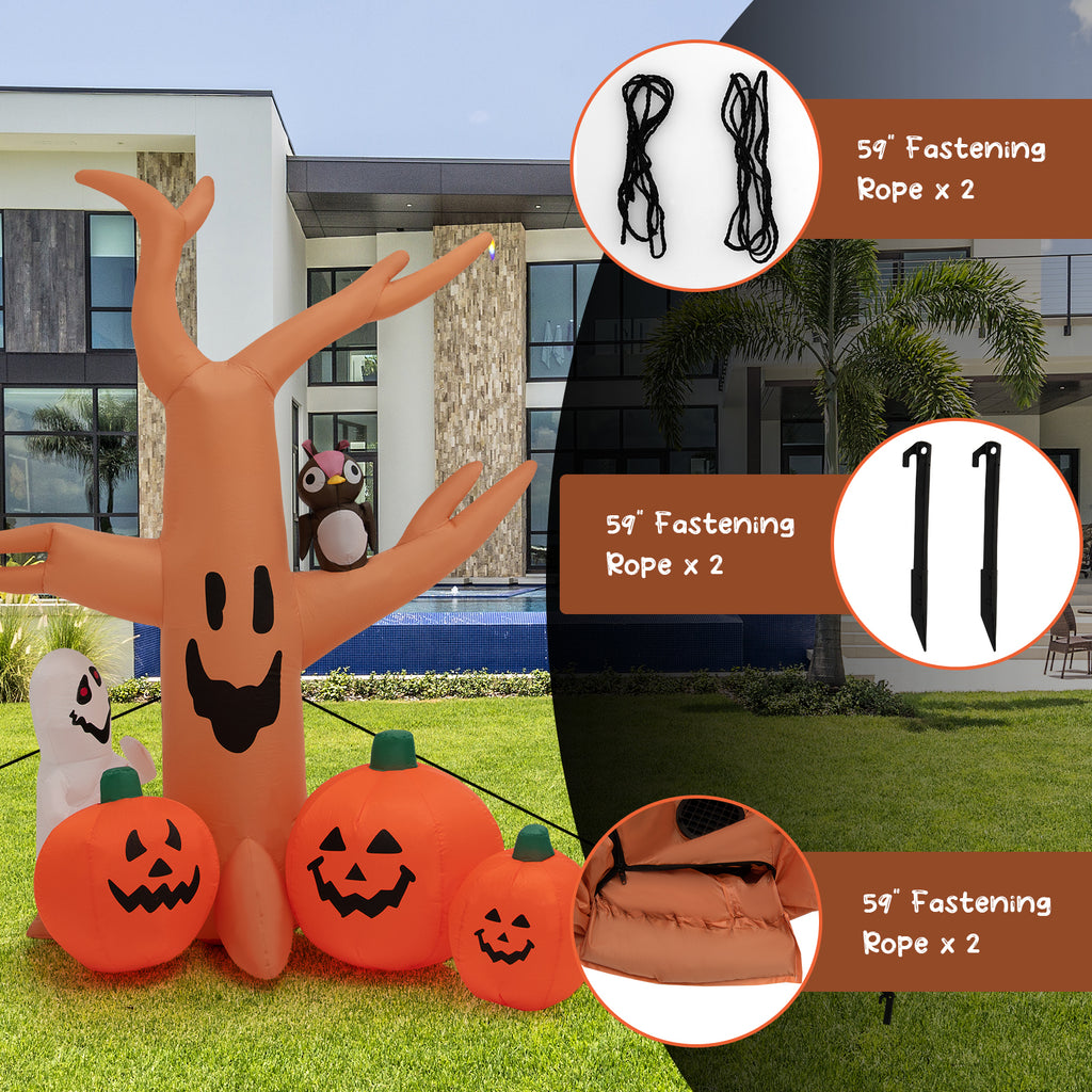 8 Feet Inflatable Dead Tree with LED Lights for Halloween Yard Decor