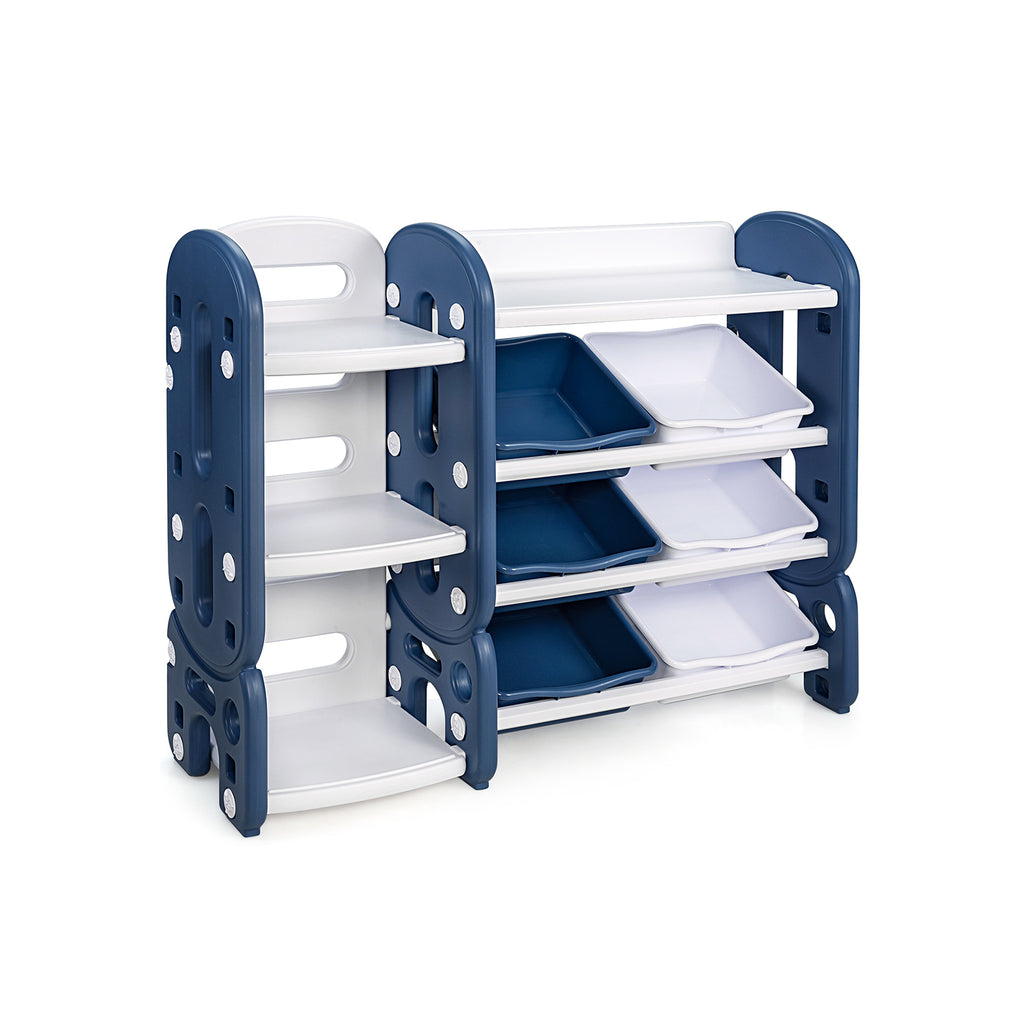 Kids Toy Storage Organizer with Bins & Multi-Layer Shelf - Blue
