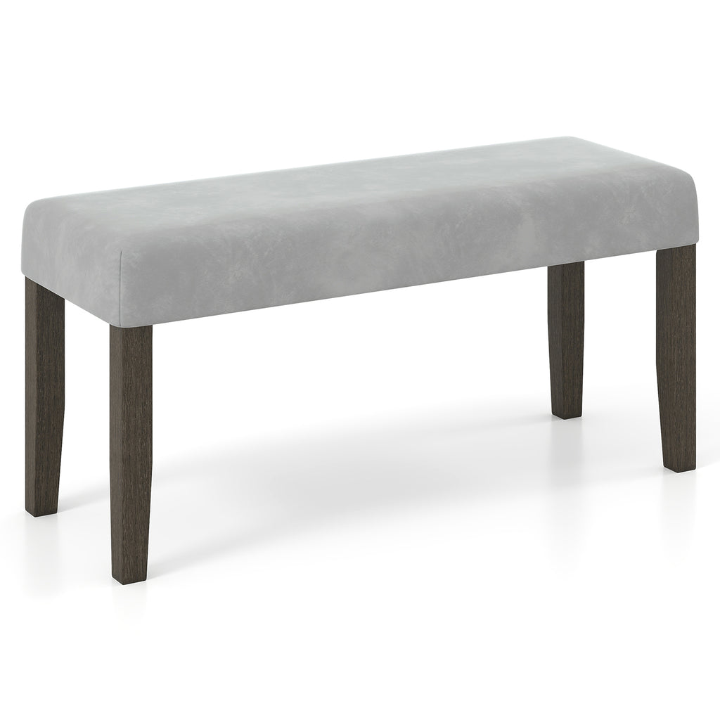 End of Bed Bench with Padded Seat and Solid Wood Legs