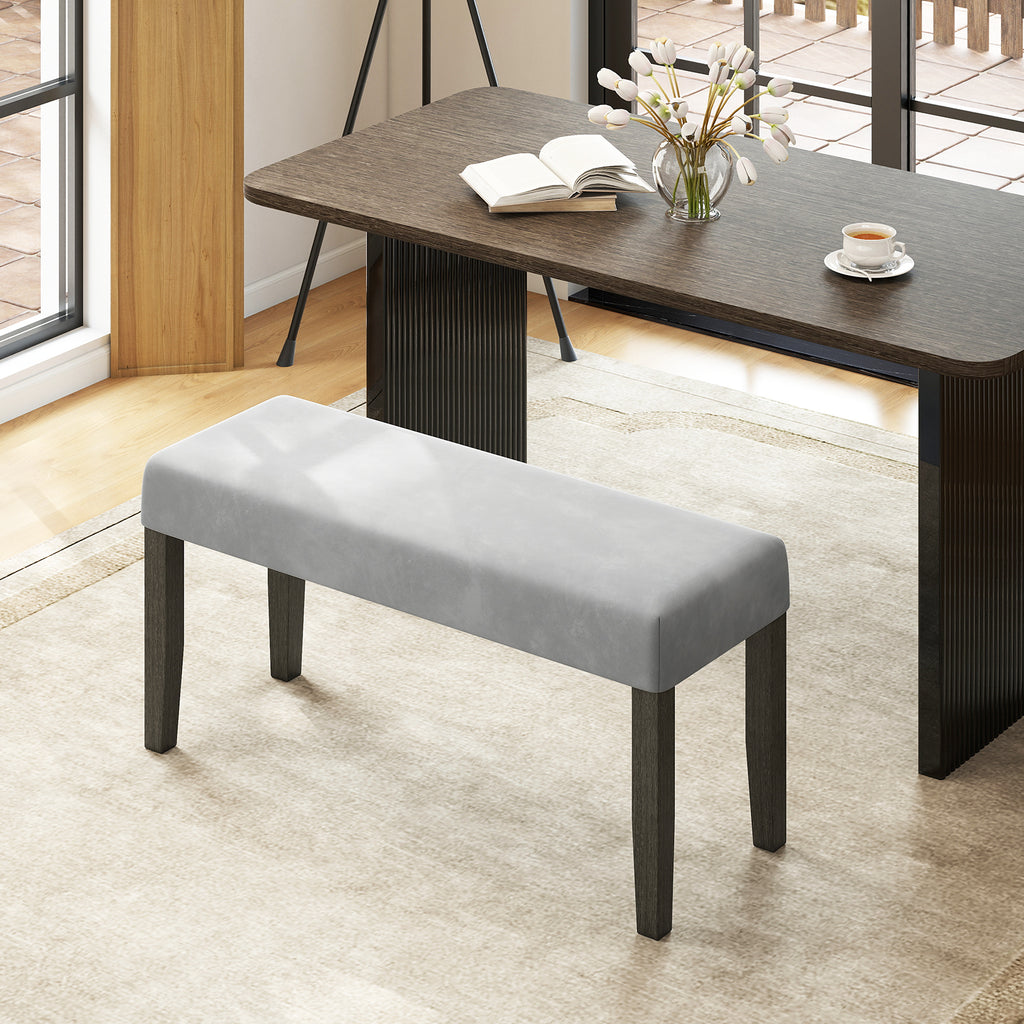 End of Bed Bench with Padded Seat and Solid Wood Legs