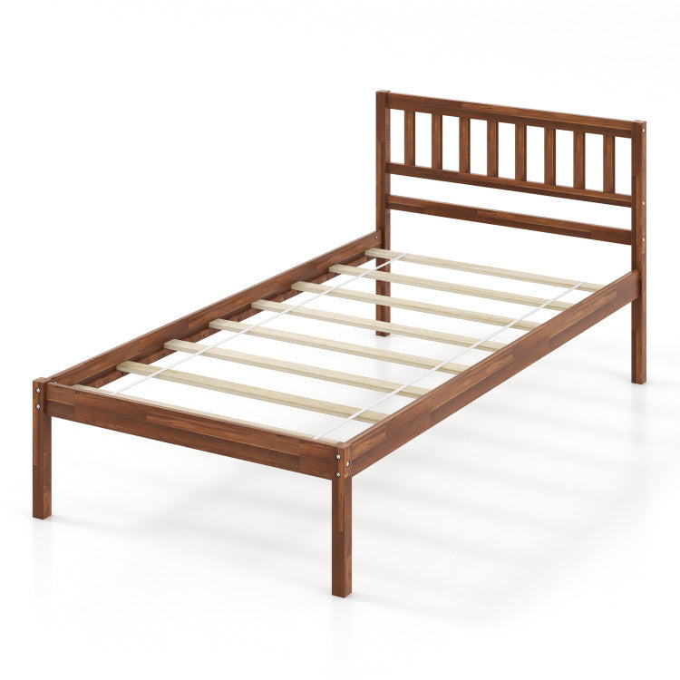 Rattan Nightstand End Table with Drawer Storage - Walnut