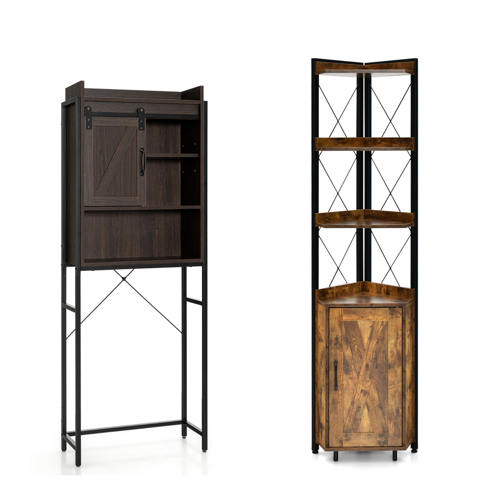 Over-the-Toilet Cabinet + Corner Shelf Bundle - 2-Piece