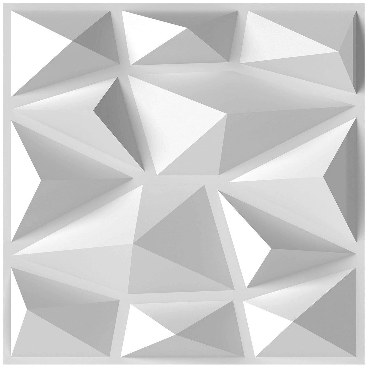 50-Pack White 3D PVC Wall Panels for Interior Decoration with Diamond Accent - Easy DIY Installation