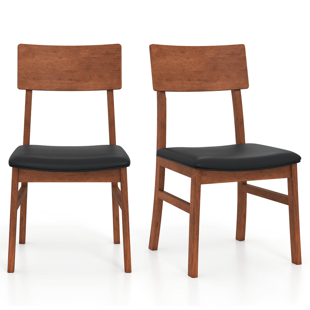 Dining Chairs Set of 2, Faux Leather, Black