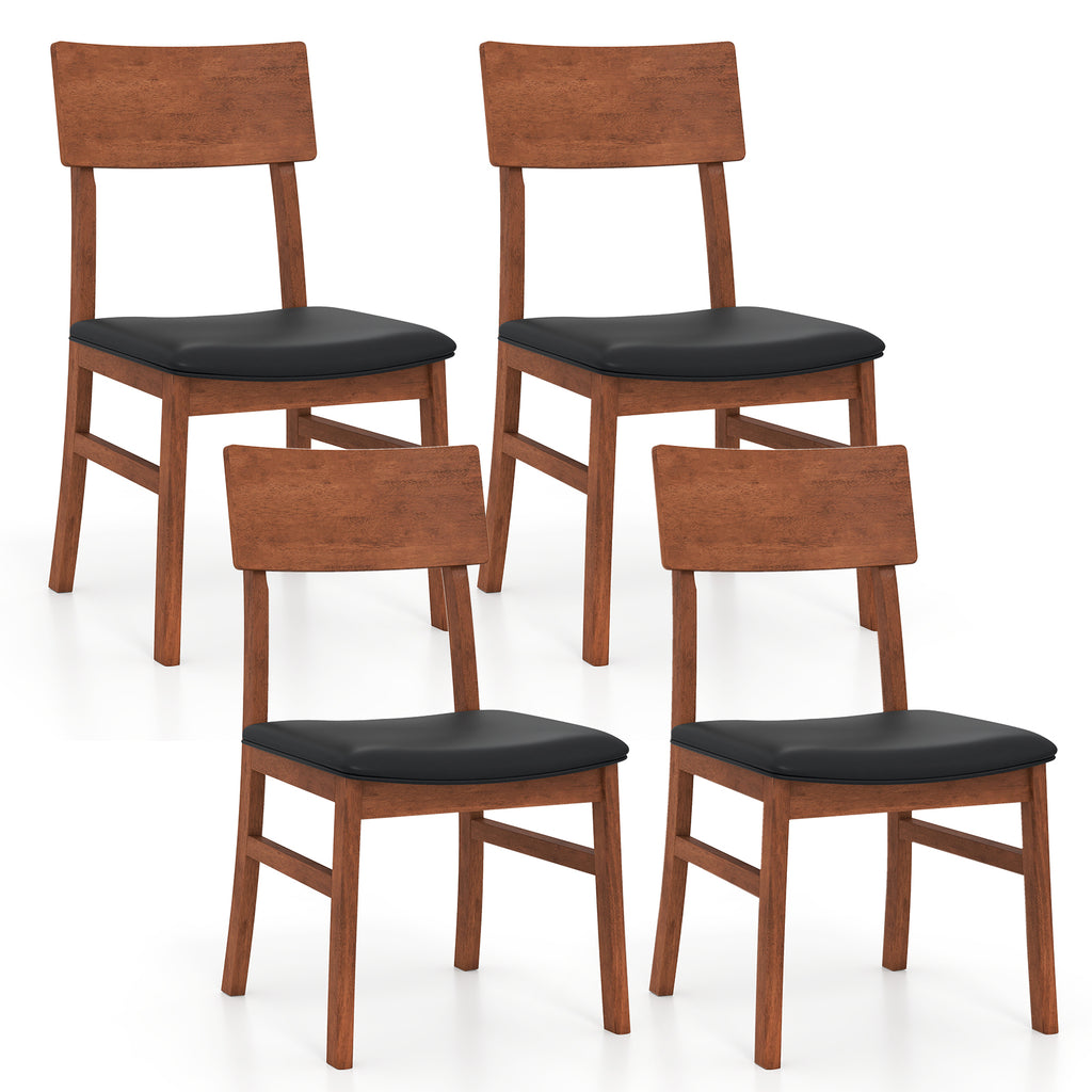 Dining Chairs Set of 2, Faux Leather, Black