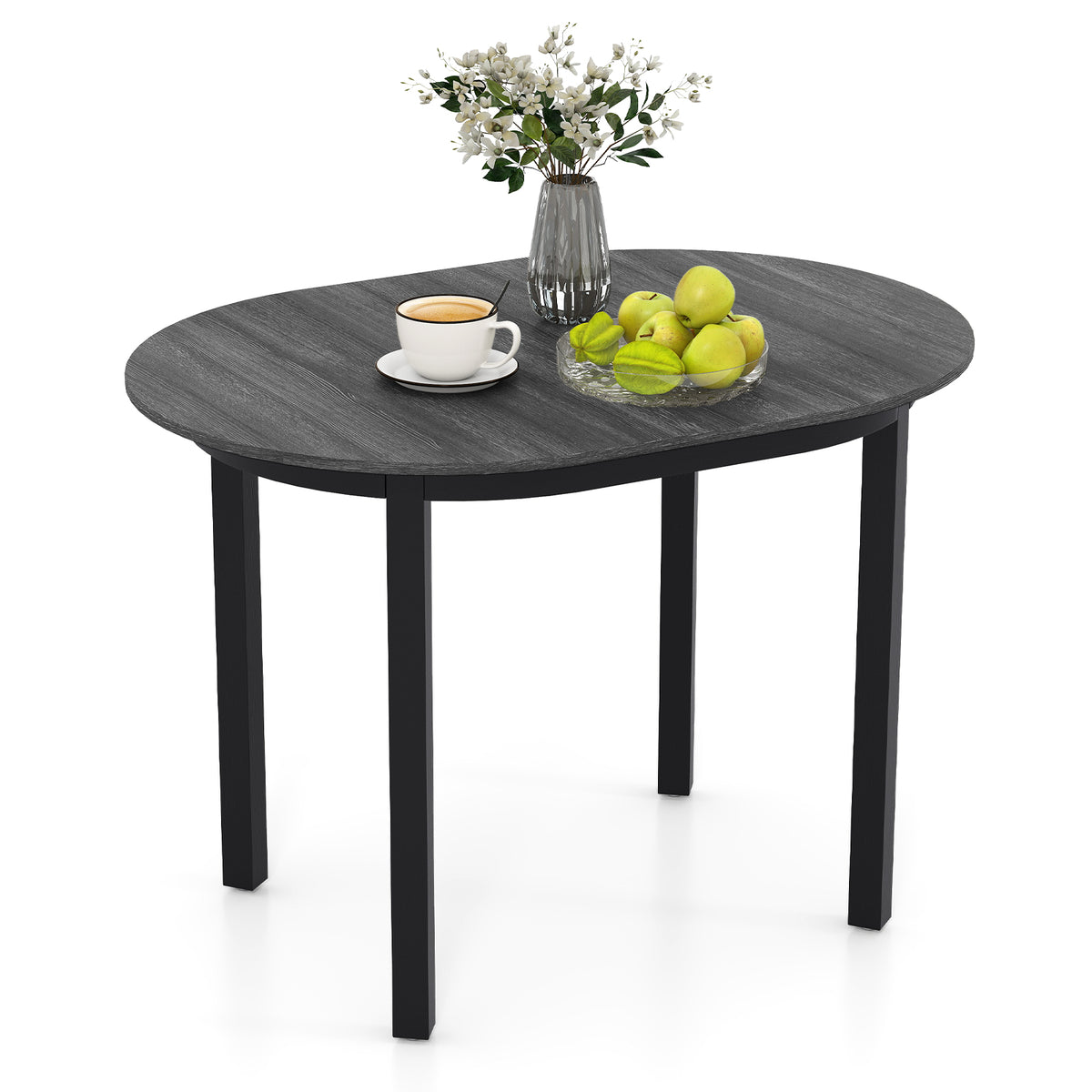 43 Inch Wooden Dining Table for 2-4 People - Black