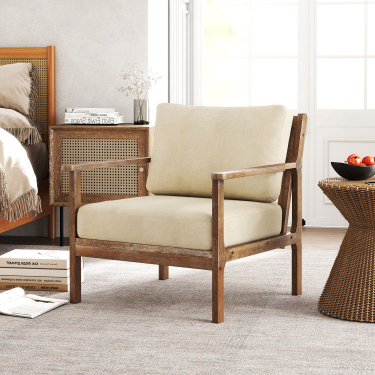 Modern Accent Chair & Tempered Glass Coffee Table Set