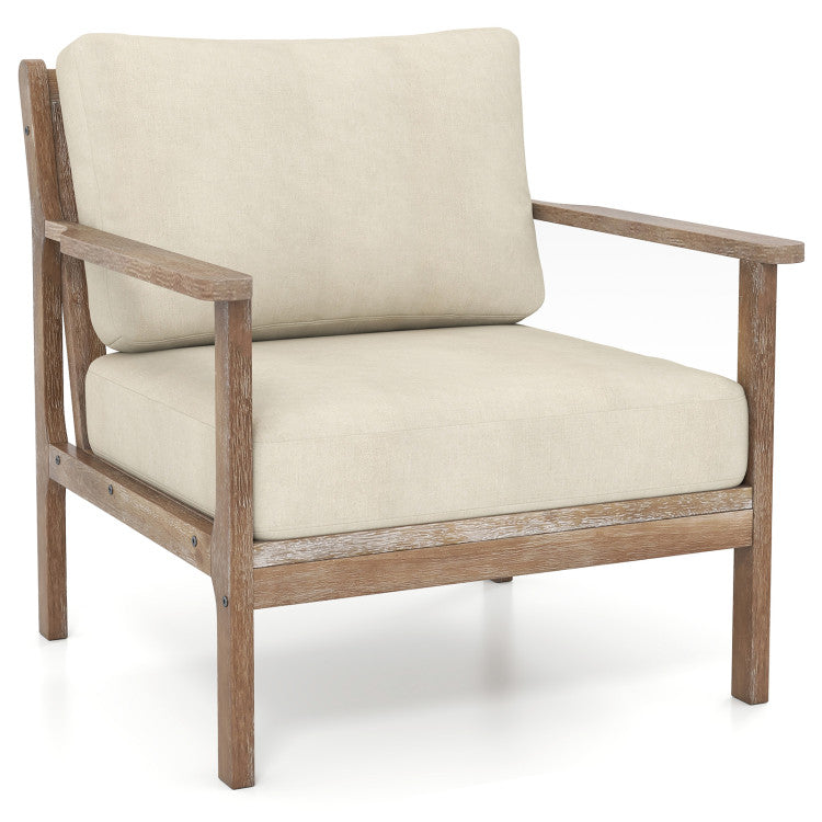Modern Accent Chair & Tempered Glass Coffee Table Set