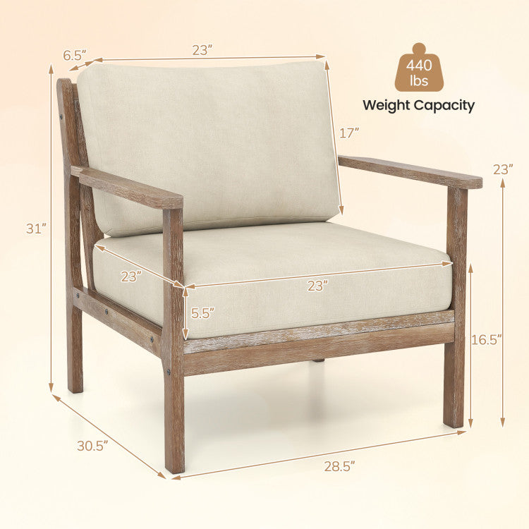 Modern Accent Chair & Tempered Glass Coffee Table Set