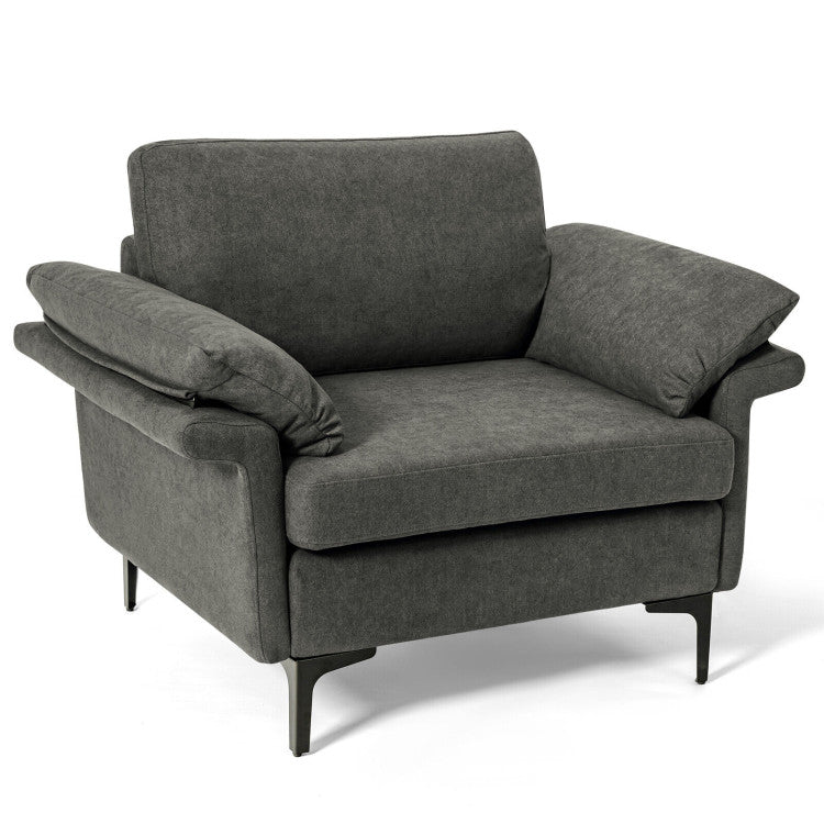 4-Piece Living Room Furniture Set with Sofa, Chair & Side Tables