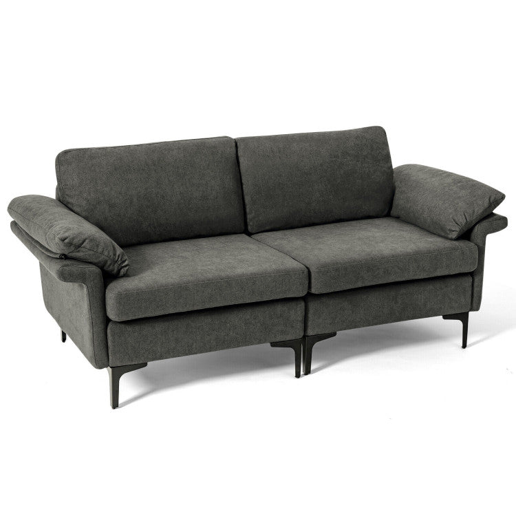 4-Piece Living Room Furniture Set with Sofa, Chair & Side Tables