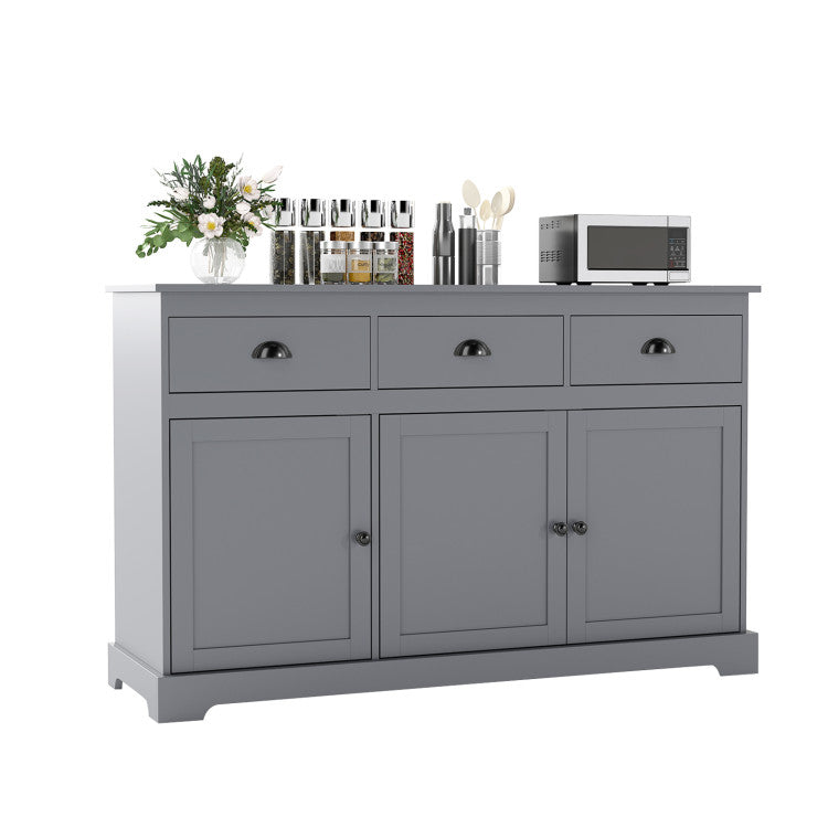 Standing Floor Lamp with Sideboard Buffet Storage