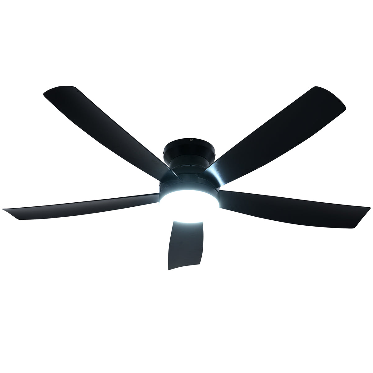 Black 52 Inch Ceiling Fan with Lights and Remote Control - 6 Speeds, Reversible Motor, Dimmable LED