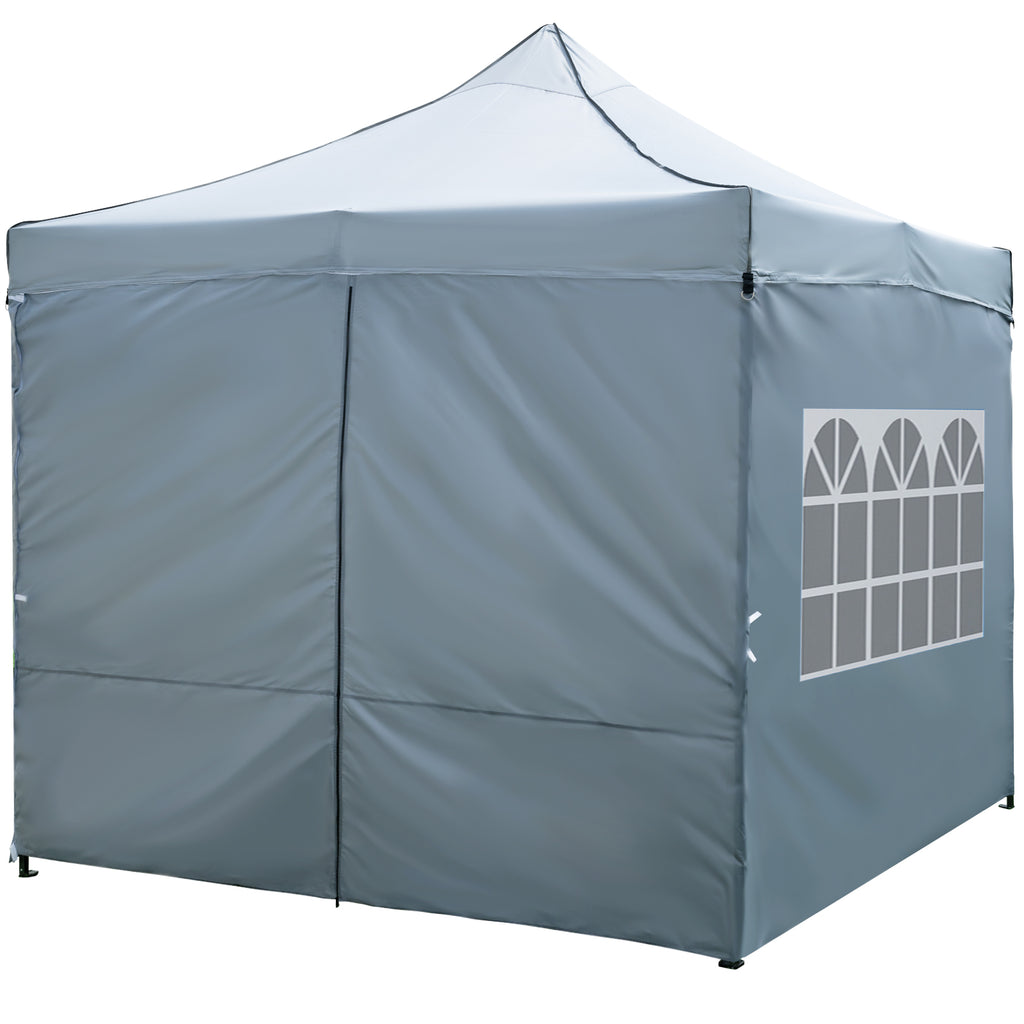 10 x 10 FT Pop-Up Canopy Tent with 4 Removable Sidewalls, Gray