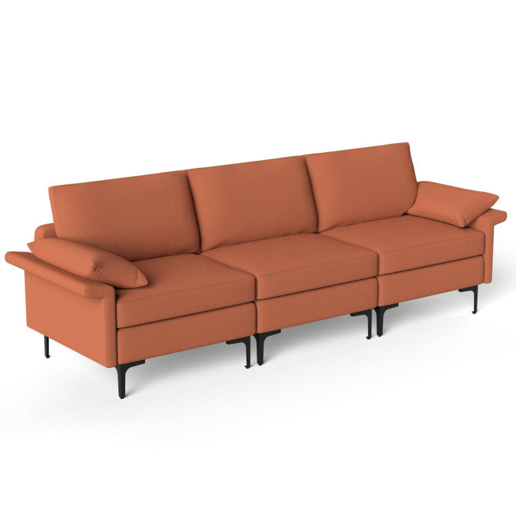 Living Room Set: 3-Seat Sofa, Floor Lamp & Accent Chair