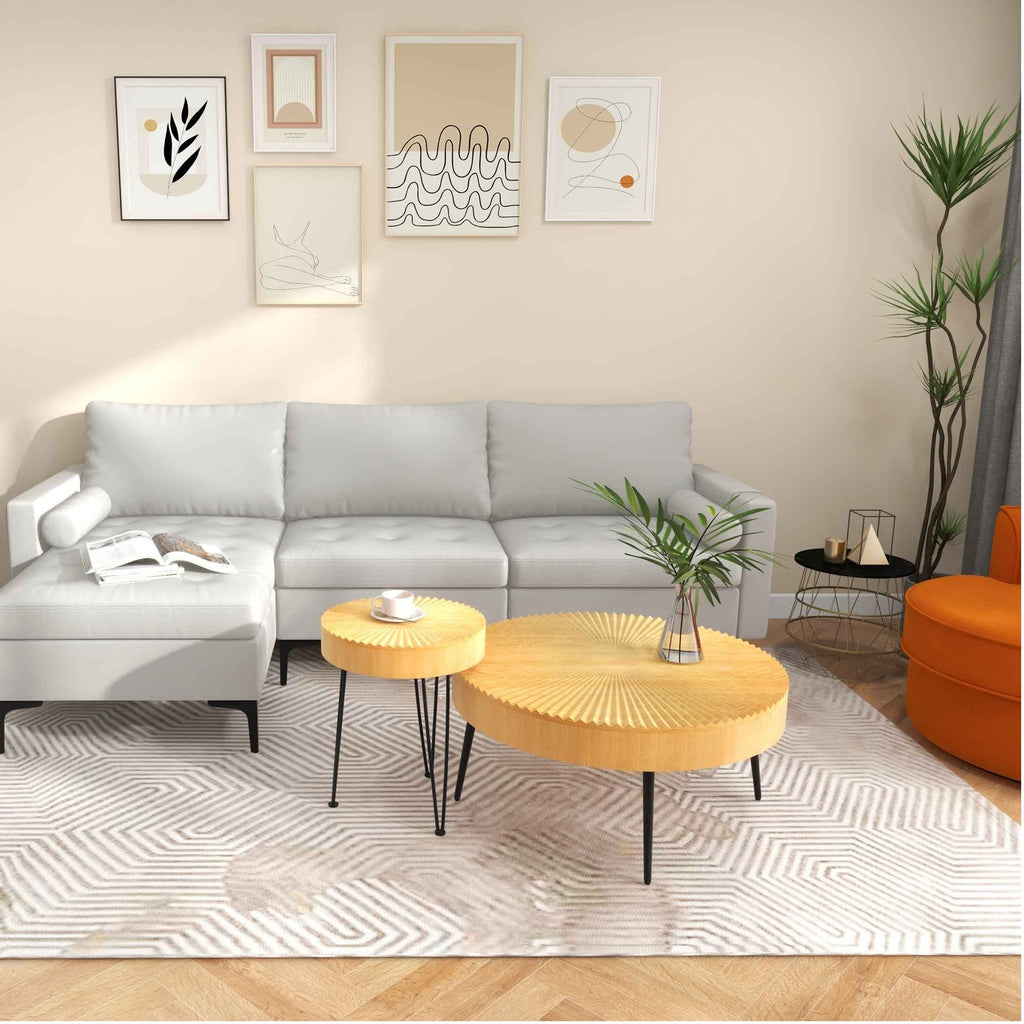 8-Piece Living Room Set Industrial Modern Sofa Dining Table