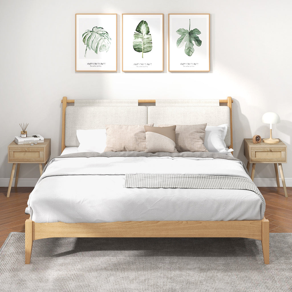 Modern Rattan Nightstand Set of 2 - Natural