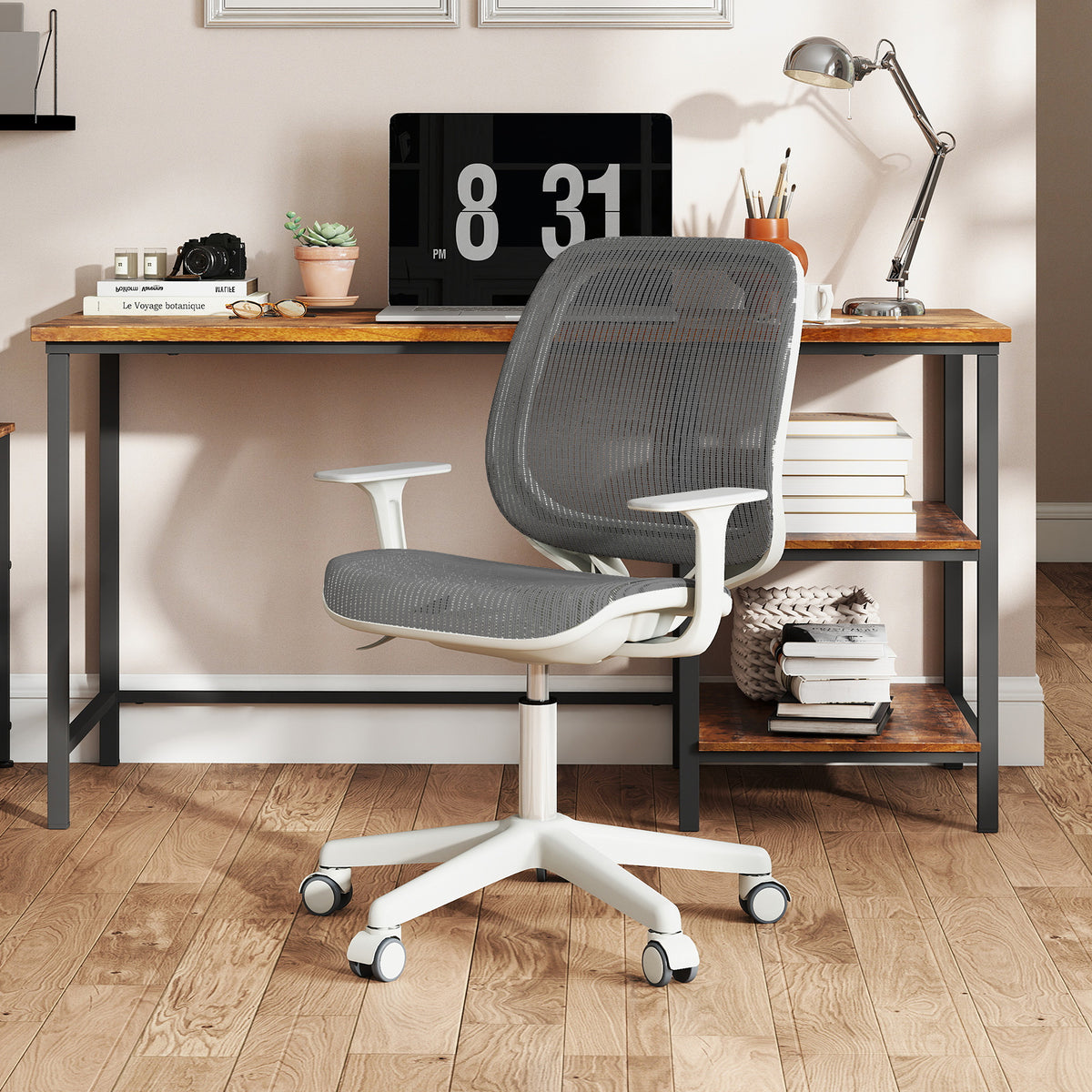 Kids Mesh Swivel Office Chair with Adjustable Height 31.5-36 inches Gray
