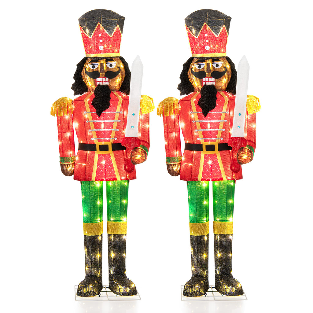 4 Ft Christmas Nutcracker with High Hat & Scepter - White & Gold Variation