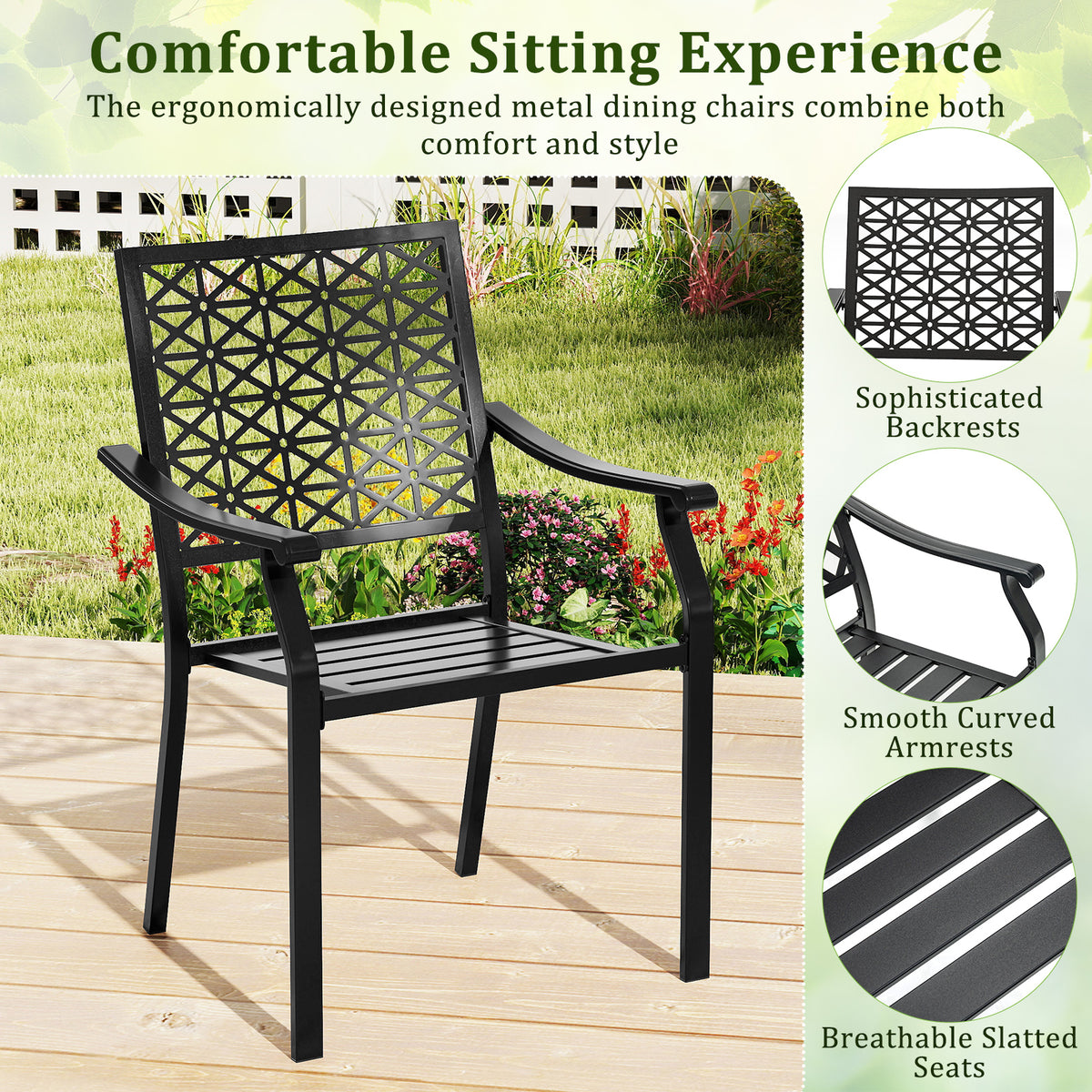 Patio Aluminum Expandable Dining Set with Stackable Armchairs