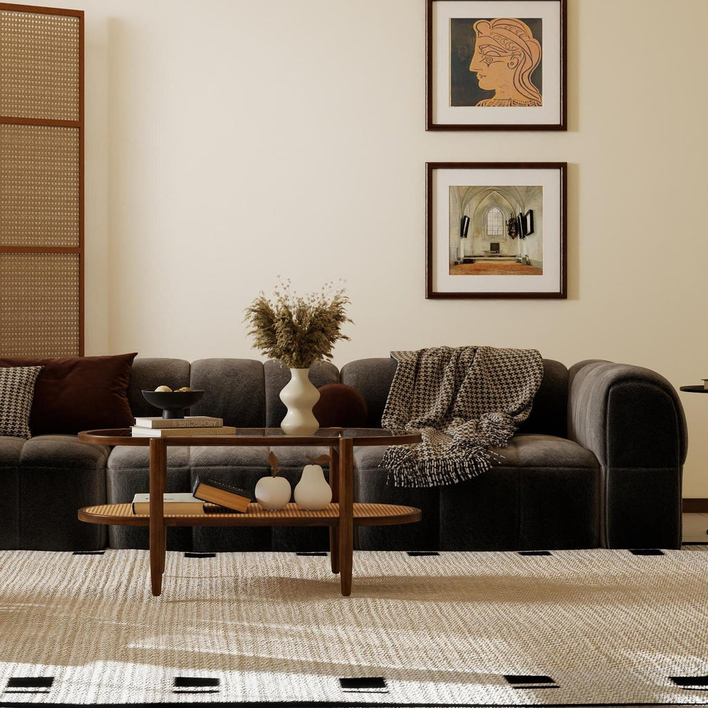 3-Piece Rattan Living Room Set - Coffee Table, Side Table & TV Stand