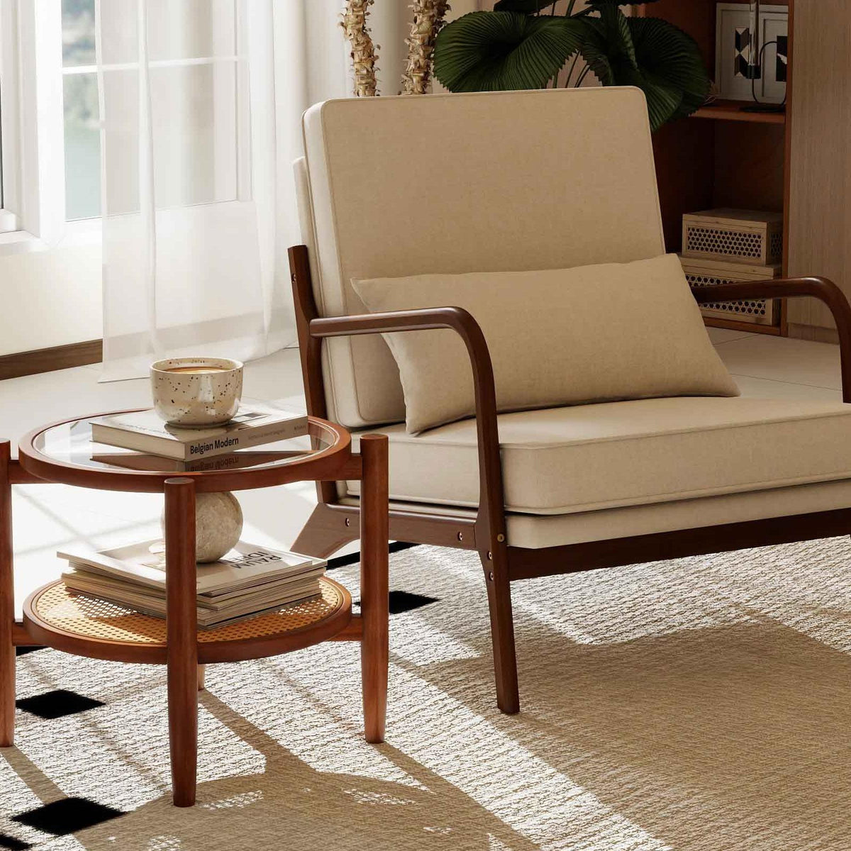 3-Piece Rattan Living Room Set - Coffee Table, Side Table & TV Stand