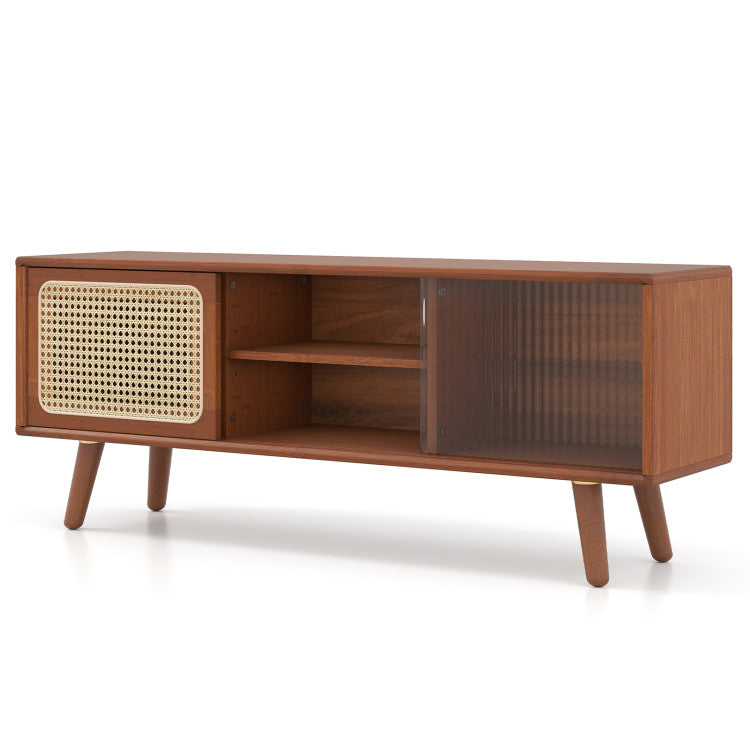 3-Piece Rattan Living Room Set - Coffee Table, Side Table & TV Stand