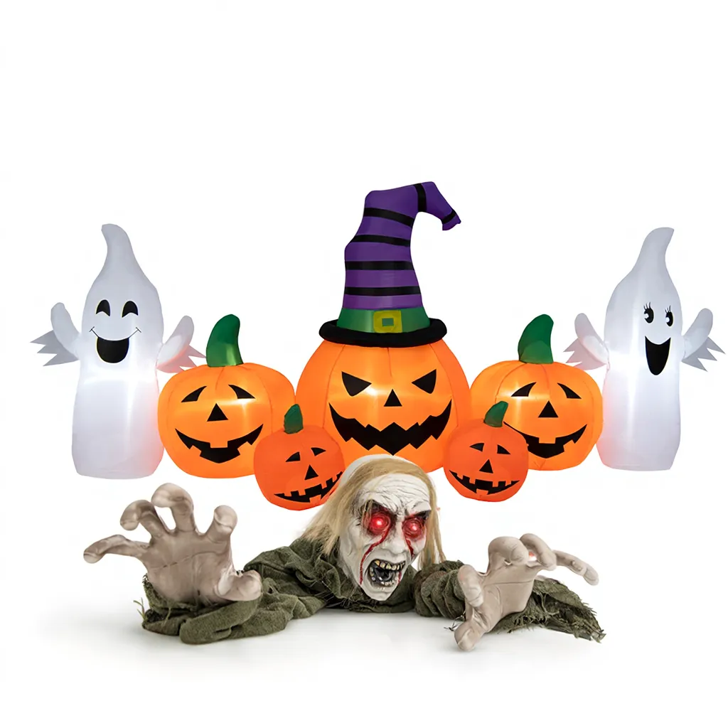 Halloween Groundbreaker Climbing Zombie with Light-Up Eyes & Creepy Sound - Crawling Animated Horror Decor - Variation: Climbing Zombie