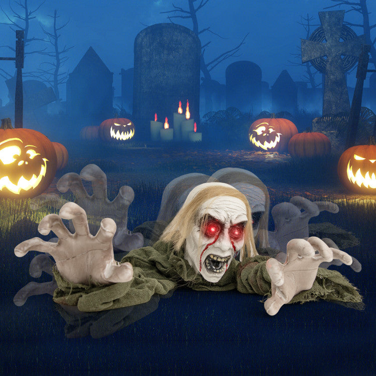 Halloween Groundbreaker Climbing Zombie Inflatable Pumpkins - Yard Decor