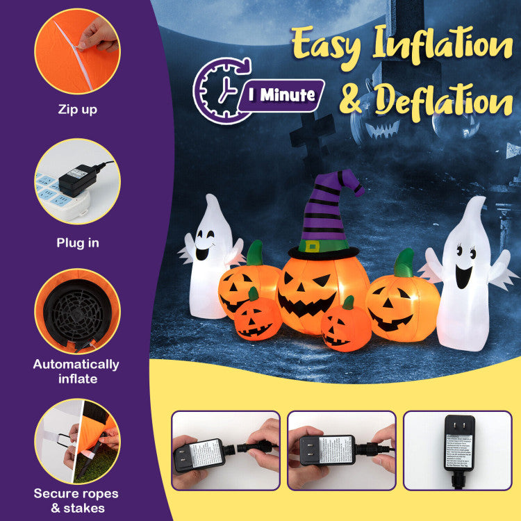 Halloween Groundbreaker Climbing Zombie Inflatable Pumpkins - Yard Decor