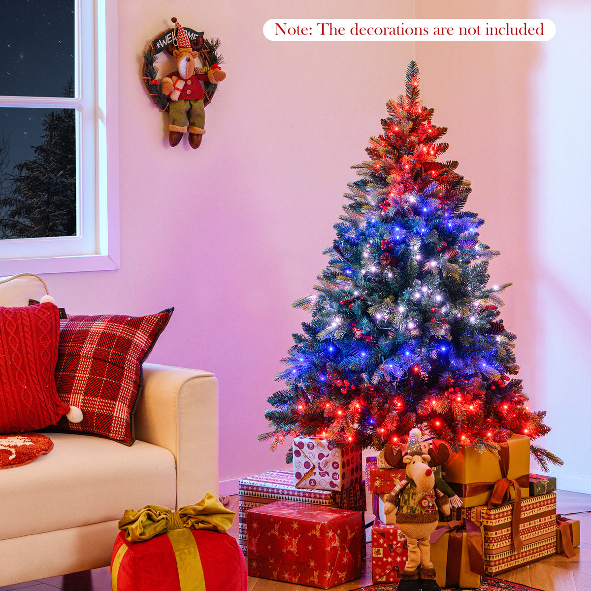 5 ft Artificial Christmas Tree with LED Lights, Remote & App Control
