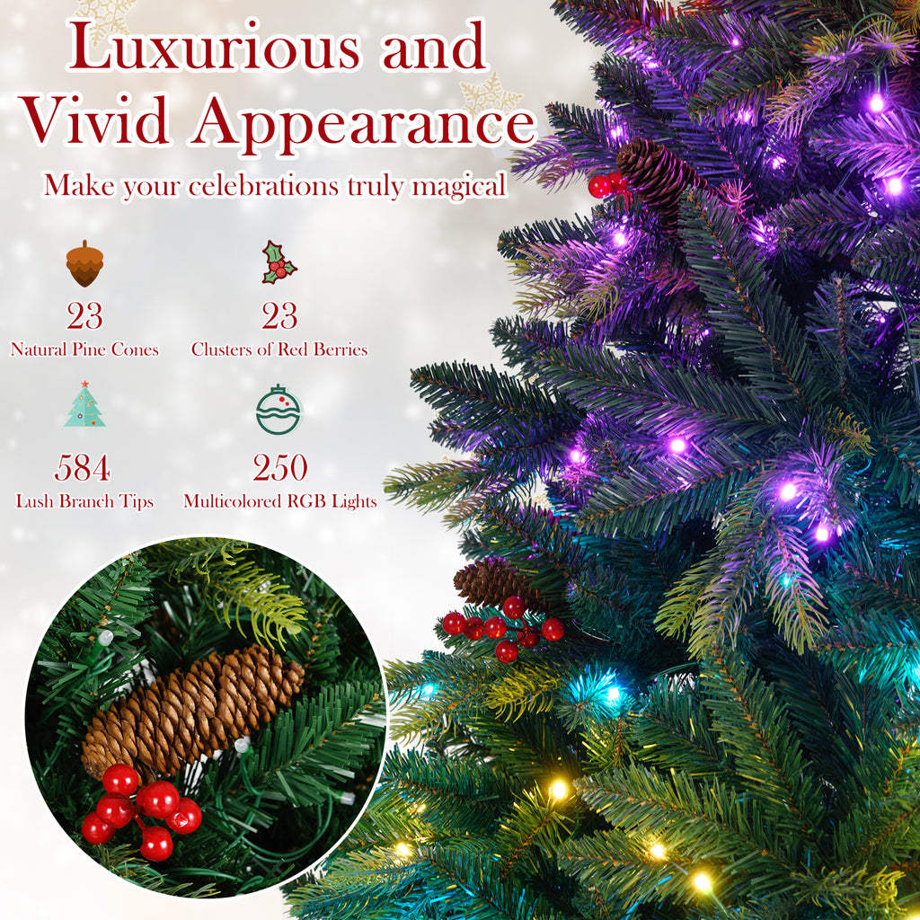 5 ft Artificial Christmas Tree with LED Lights, Remote & App Control