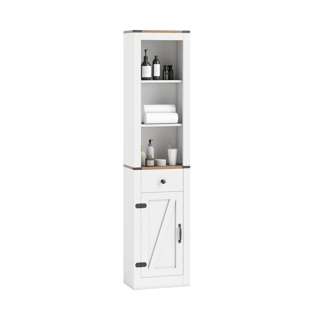 68 Inch Tall Bathroom Cabinet with Drawer, White
