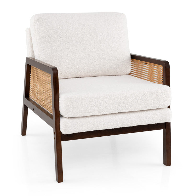 3-Piece Rattan Living Room Set - Coffee Table, Side Table & Accent Chair