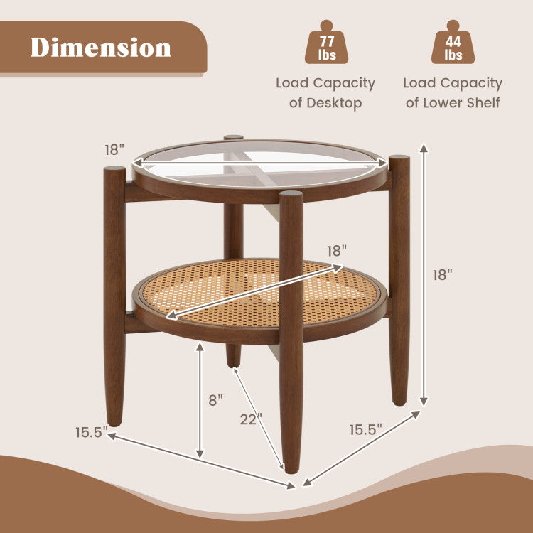 3-Piece Rattan Living Room Set - Coffee Table, Side Table & Accent Chair