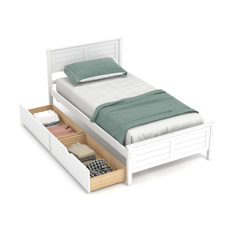 4-Piece Bedroom Furniture Set with Twin Bed, Vanity Desk & Jewelry Armoire