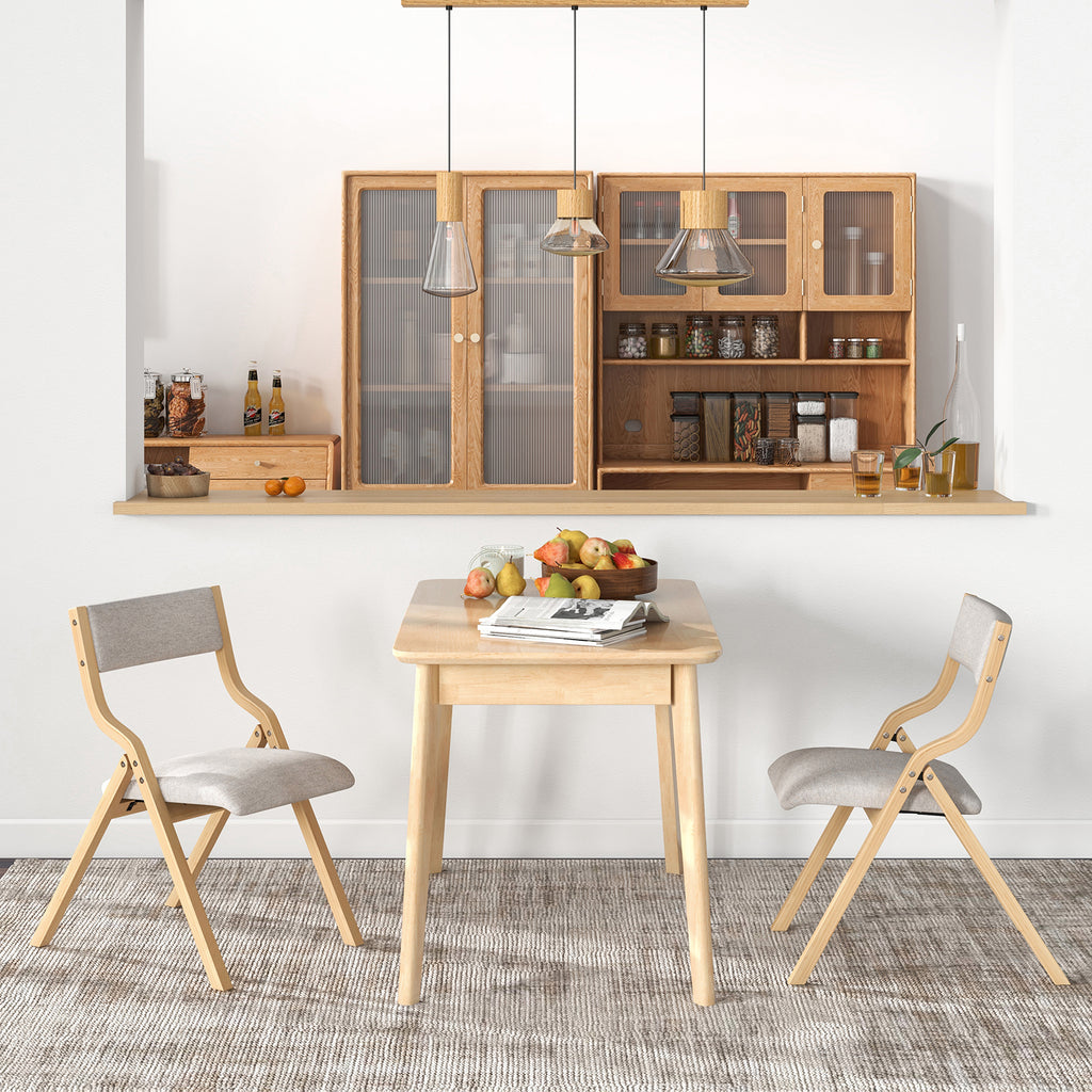 Folding Dining Chairs Set of 4 - Upholstered Wooden