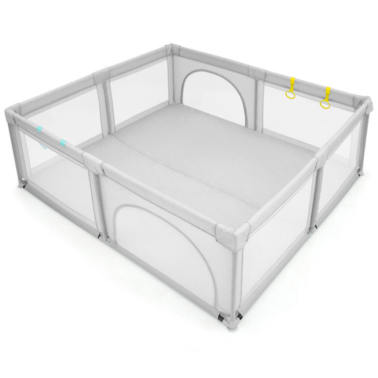 Wooden Baby Walker & Large Playpen Set - Adjustable Handle, Sensory Balls