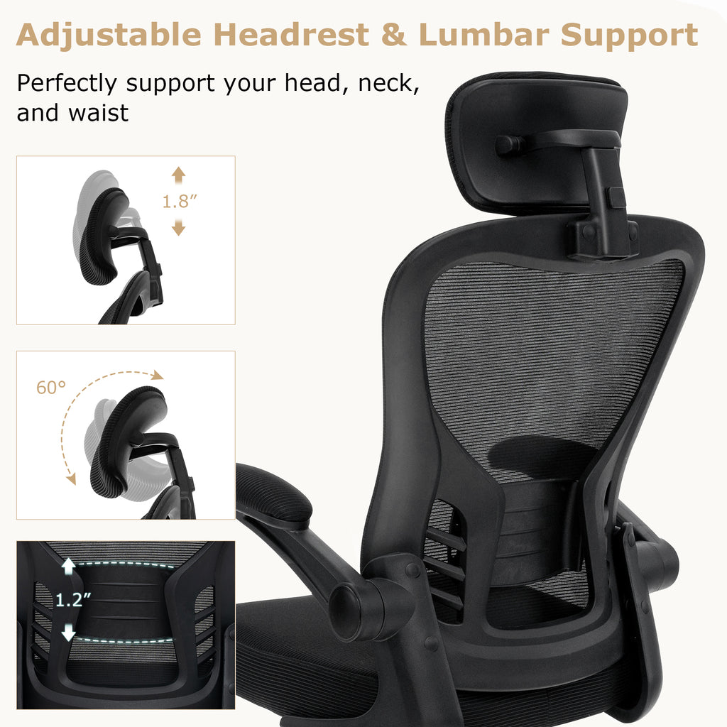 48" Computer Desk and Ergonomic Mesh Chair Bundle - Black
