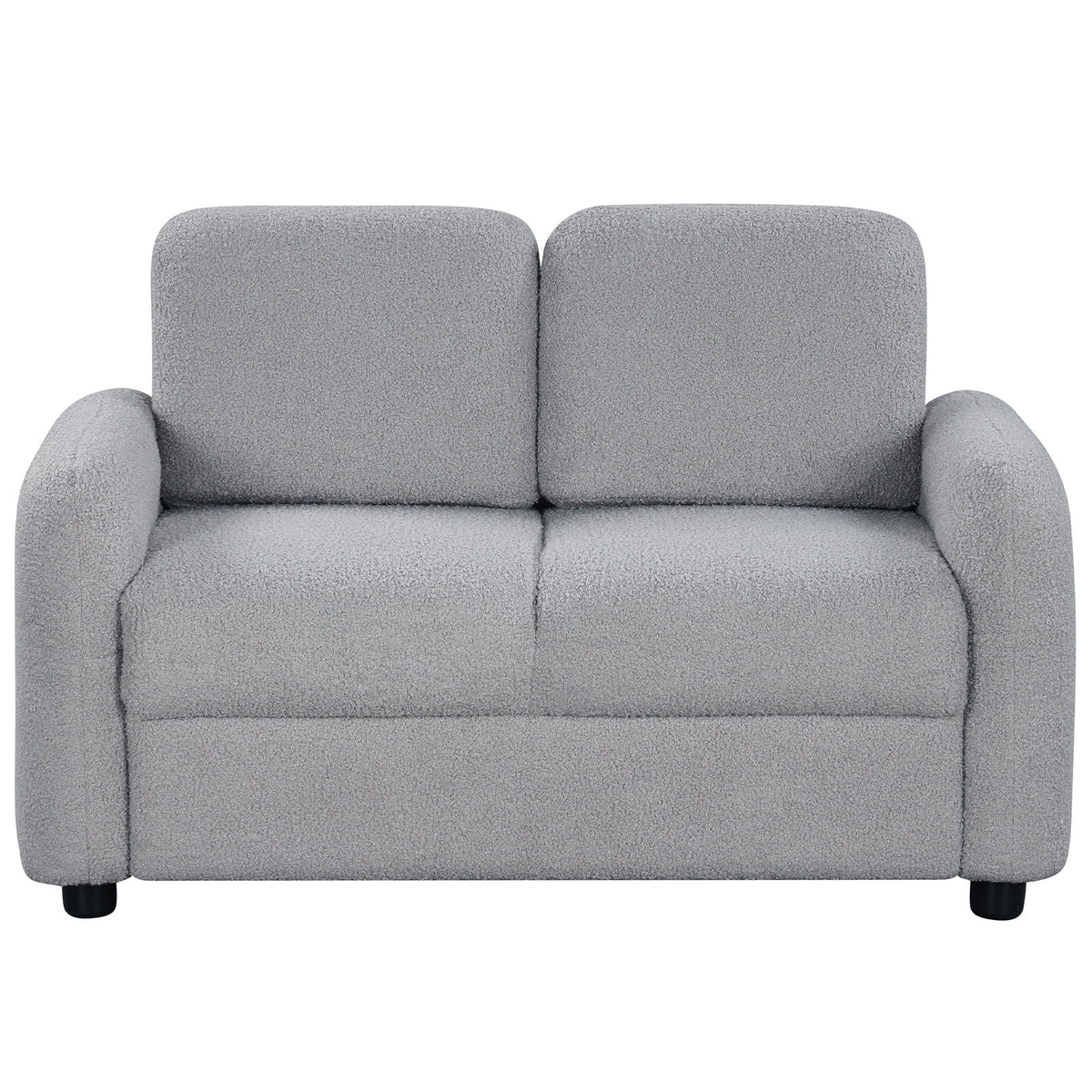2-Seat Kids Sofa Toddler Couch with Teddy Fleece Upholstery - White Variation