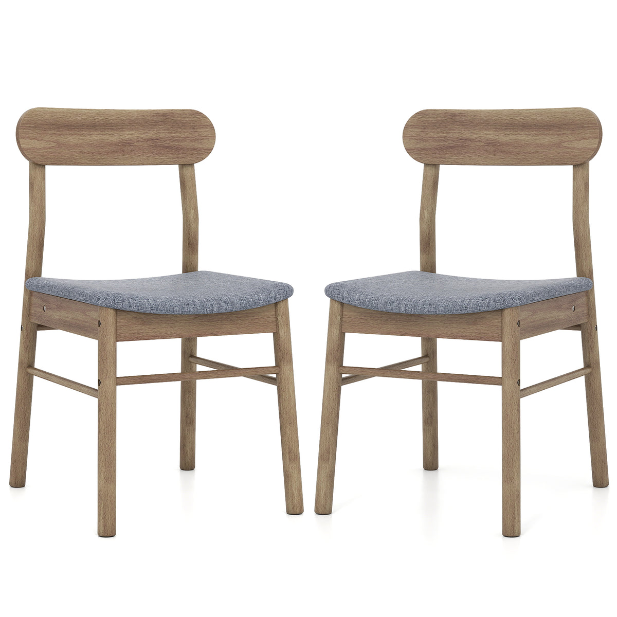 Armless Dining Chairs Set of 4, Oak - Upholstered