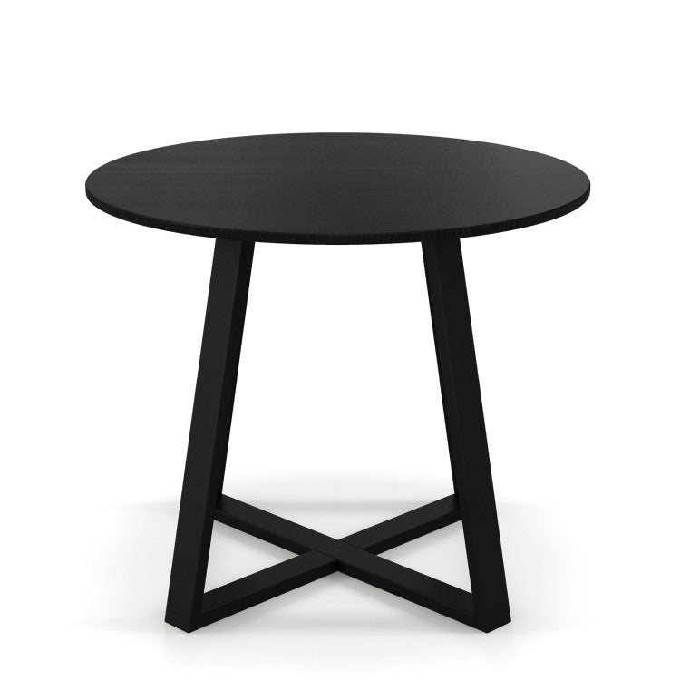 36" Round Pedestal Dining Table + 2 Rattan Chairs