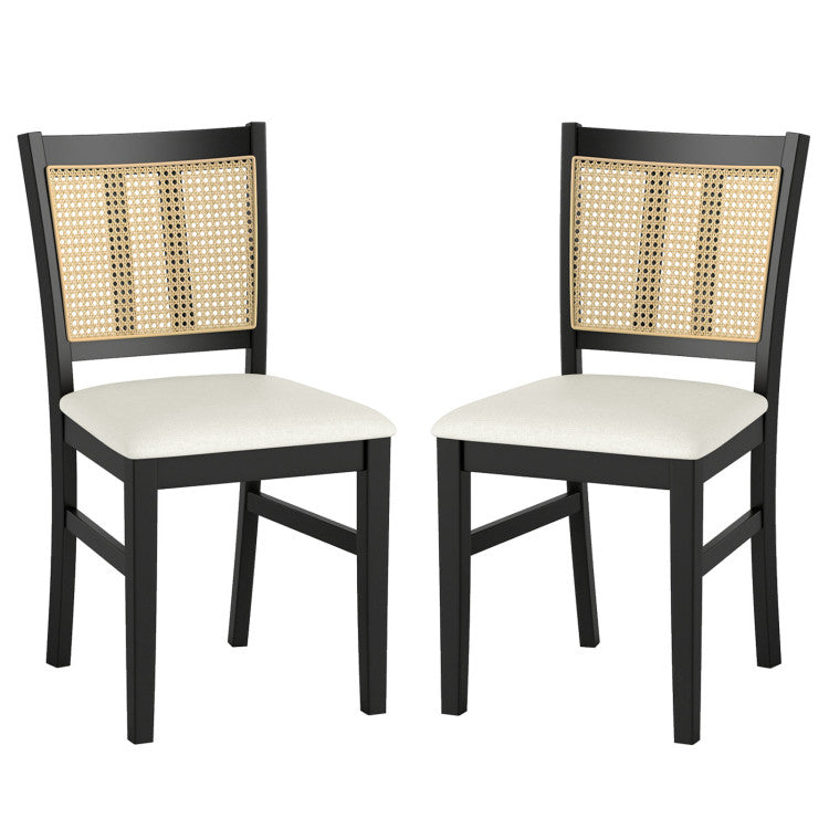 36" Round Pedestal Dining Table + 2 Rattan Chairs