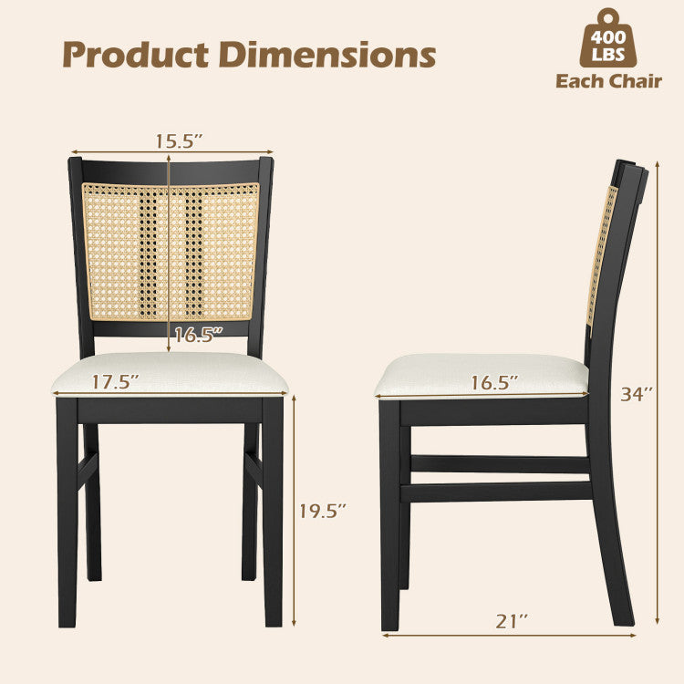 36" Round Pedestal Dining Table + 2 Rattan Chairs