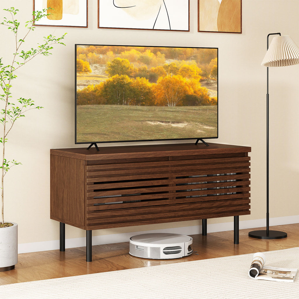 Mid-Century Fluted TV Stand for 40" TV - Walnut
