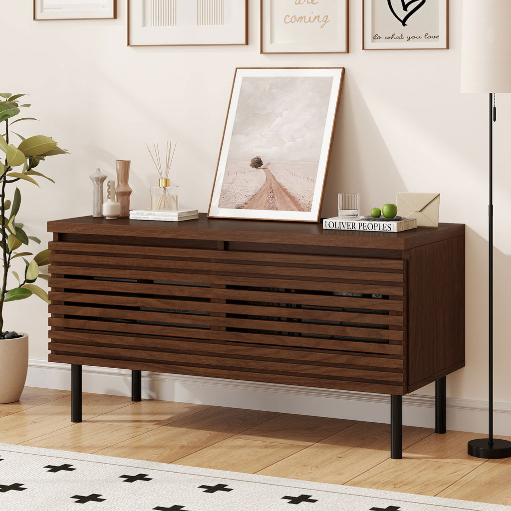 Mid-Century Fluted TV Stand for 40" TV - Walnut