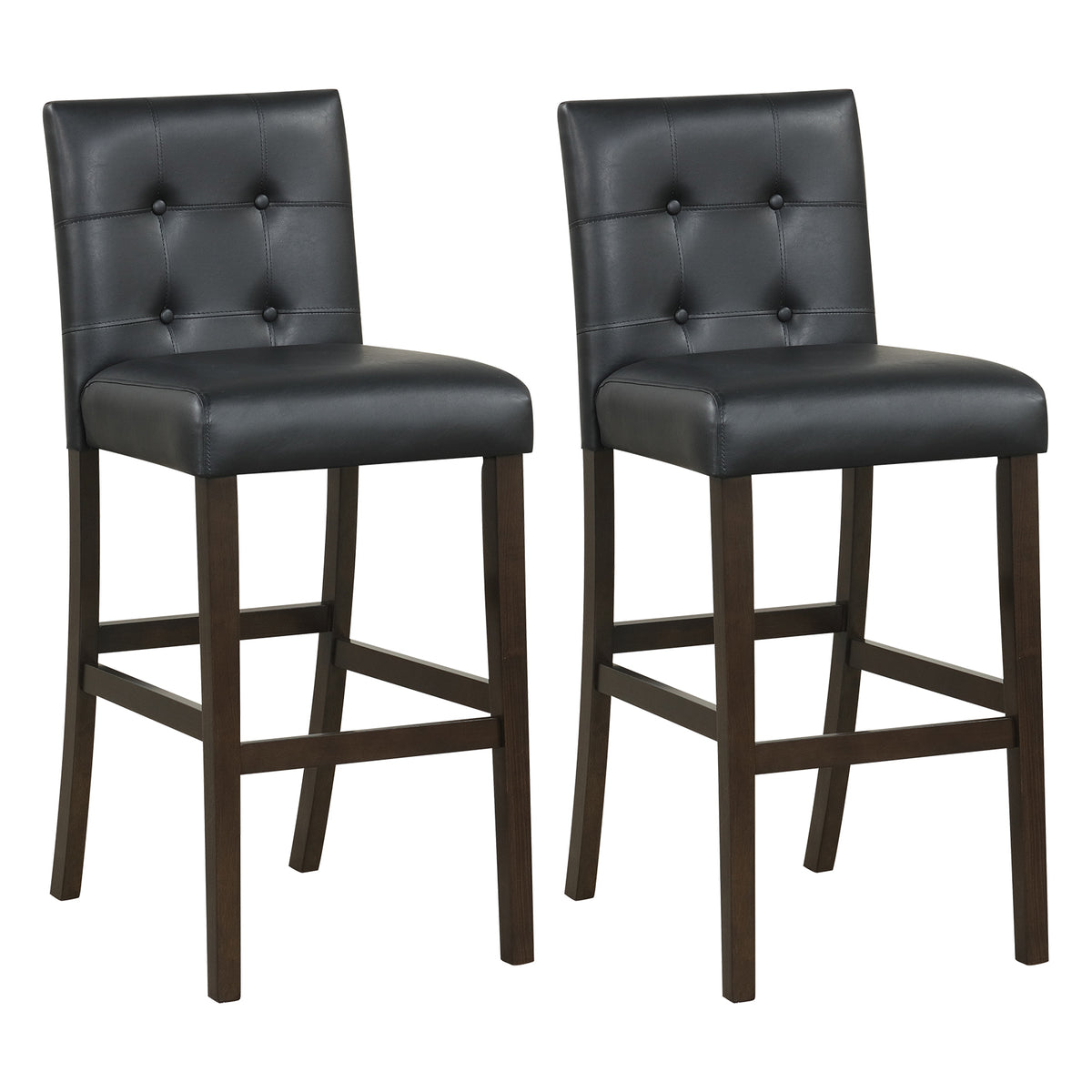 PVC Leather Bar Stools Set of 4, 24 inches