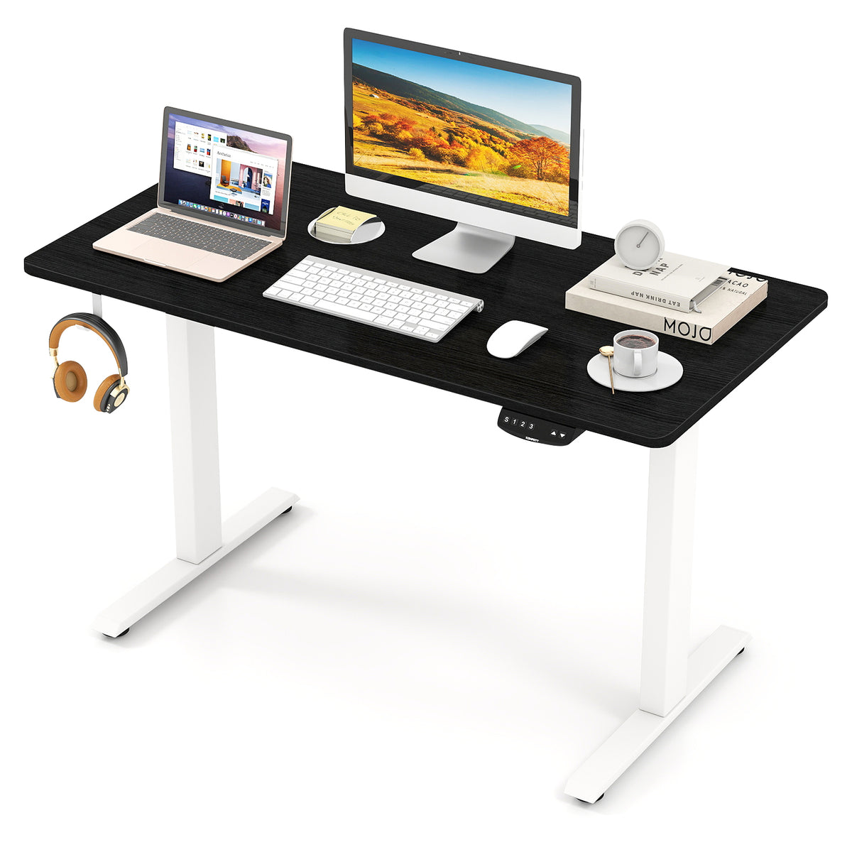 Electric Standing Desk Height Adjustable, 3 Memory Settings - Small, Black