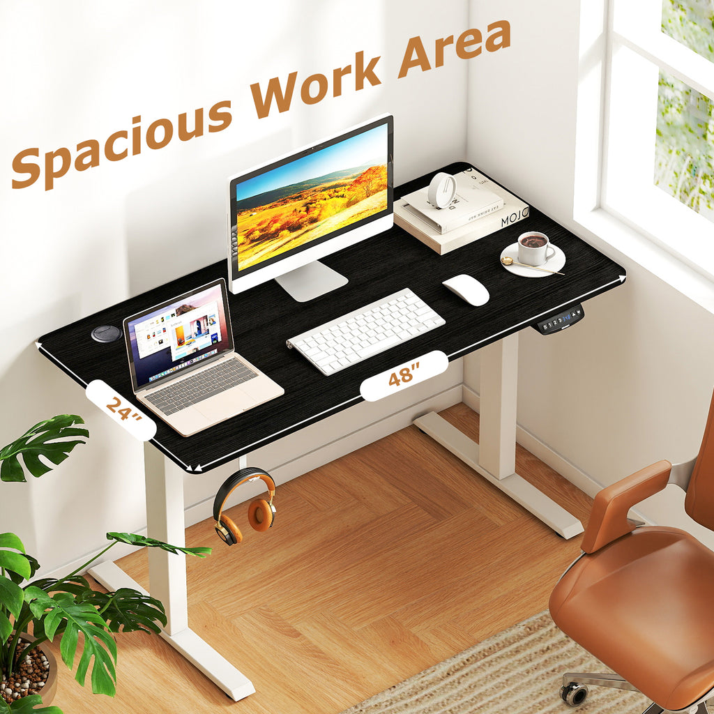 Electric Standing Desk Height Adjustable, 3 Memory Settings - Small, Black