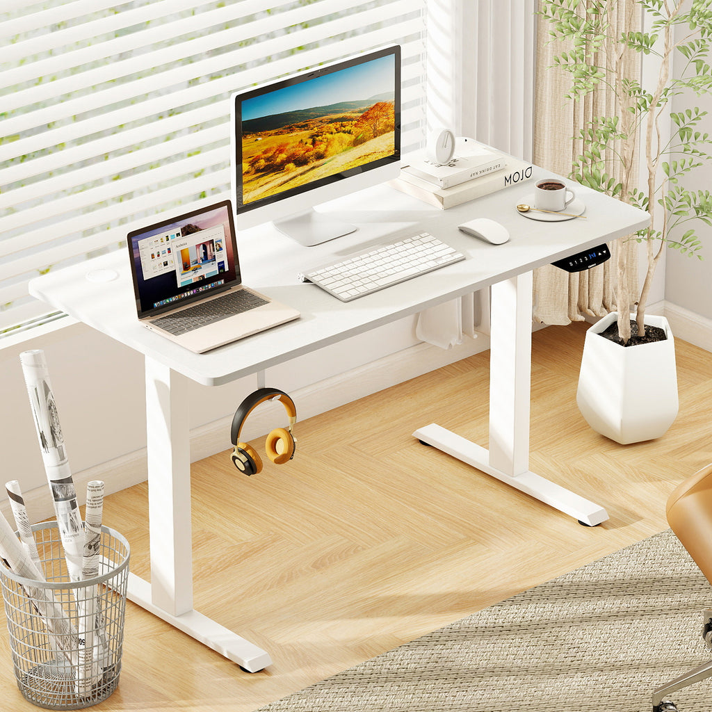 Electric Standing Desk Height Adjustable 3 Memory - Small White